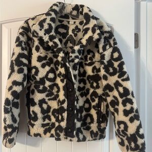 Old Navy Leopard Print Fleece Jacket